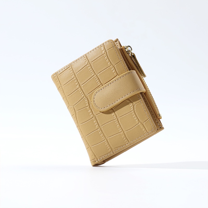 Ví IELGY màu trơn có khóa kéo đơn giản phong cách Hàn Quốc thời trang cho nữ