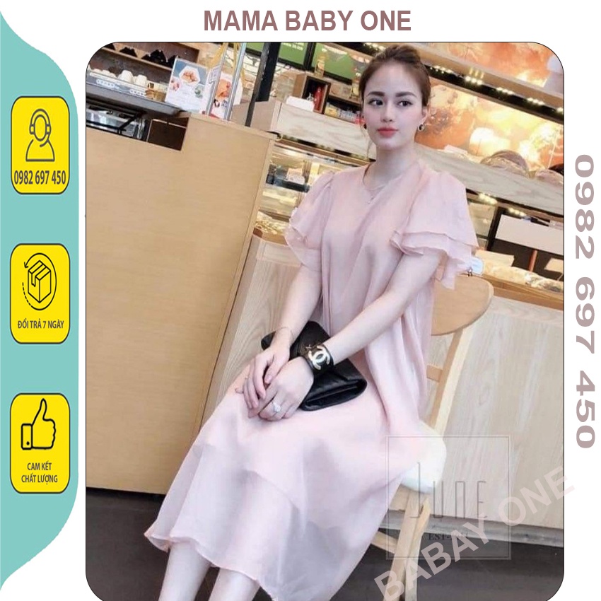 VÁY BẦU THỜI TRANG THIẾT KẾ DÁNG TIỂU THƯ SANG CHẢNH, CHẤT LIỆU VẢI VOAN 2 LỚP, DỰ TIỆC, CHƠI, LÀM
