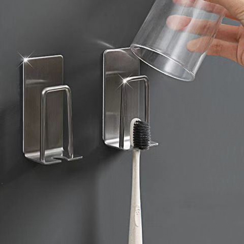 Giá Đỡ Bàn Chải Đánh Răng / Cốc Sắp Xếp Gọn Gàng Bằng Thép Không Gỉ Chịu Lực Tốt Tiết Kiệm Không Gian