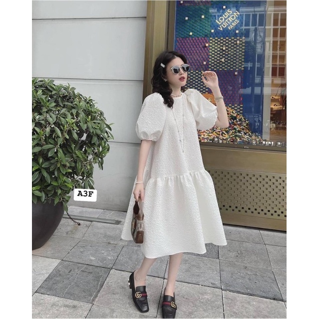 váy hoa nổi 2 màu