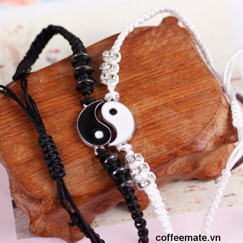 ⚡Vòng tay bằng hợp kim thiết kế mặt dây kết hợp âm dương thời trang cho cặp đôi