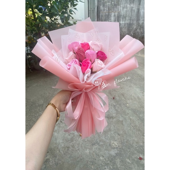 Hoa sáp thơm 10 bông dành tặng người thân ngày lễ, sinh nhật, 14/2