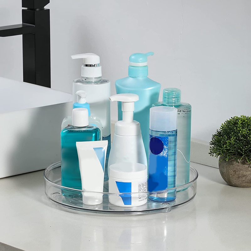 Bộ 4 Giá Xoay Trong Suốt 9 Inch Chống Trượt Dùng Cho Tủ Lạnh Nhà Bếp