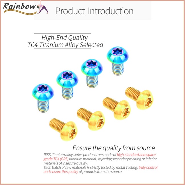 Bộ 12 Ốc Vít Cố Định Đĩa Phanh Xe Đạp Leo Núi Bằng Hợp Kim Titan M5x10 T25 Torx