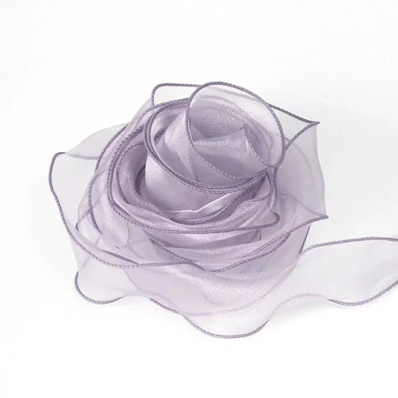 10M Organza Ribbon Vàng Cạnh Voan Ribbon Bao bọc Hộp quà tặng Wedding Bridal Bó hoa Giáng sinh Trang trí