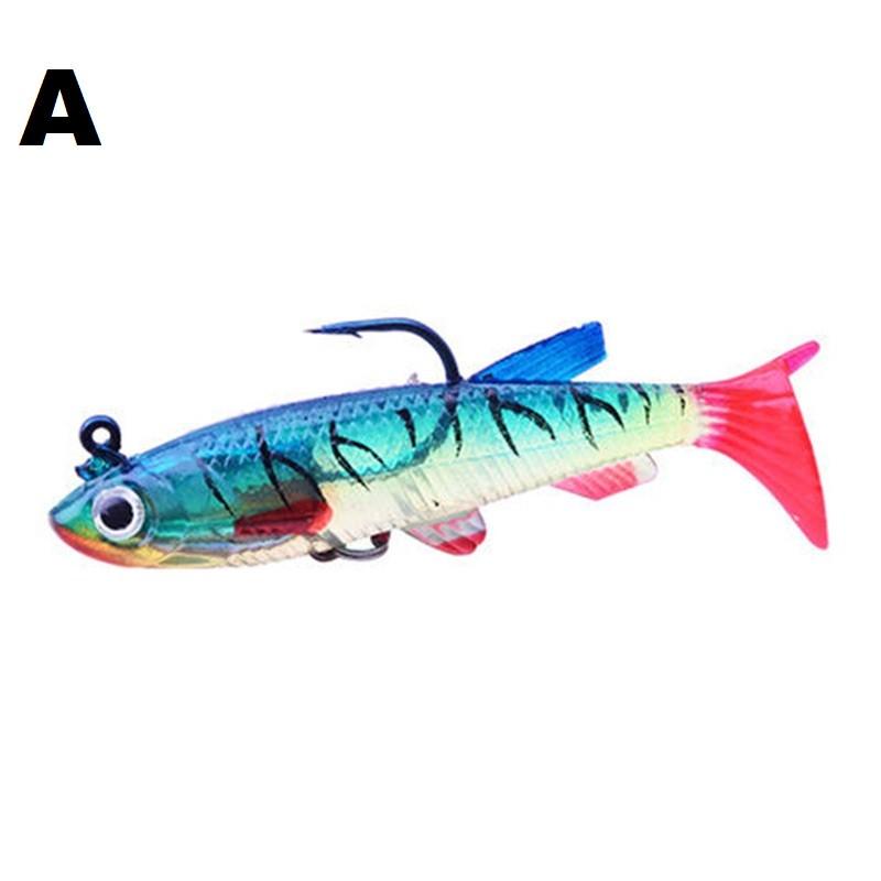 Mồi câu lure cá mềm 3D 2 lưỡi nhiều màu sắc câu cá siêu nhậy - Đồ Câu DHS