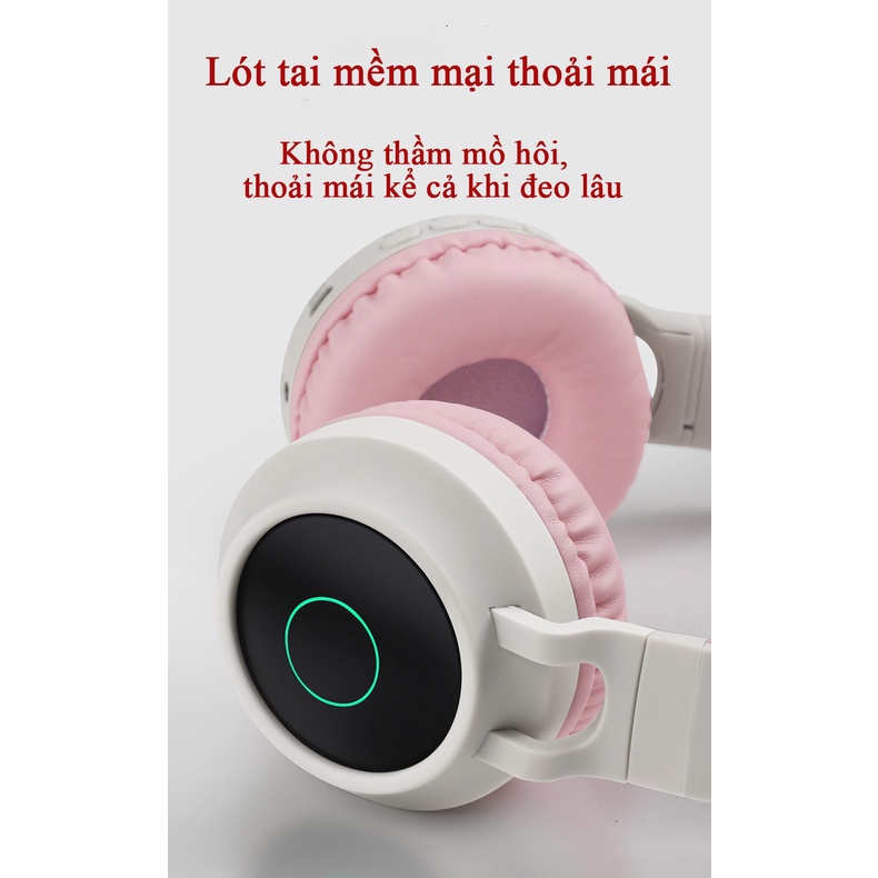 Có Mic ] Tai Nghe Tai Mèo Cao Cấp Không Dây HEADPHONE CATEAR Model BT028C Bluetooth 5.0 Chống Ồn, Bass Chắc, Êm Tai