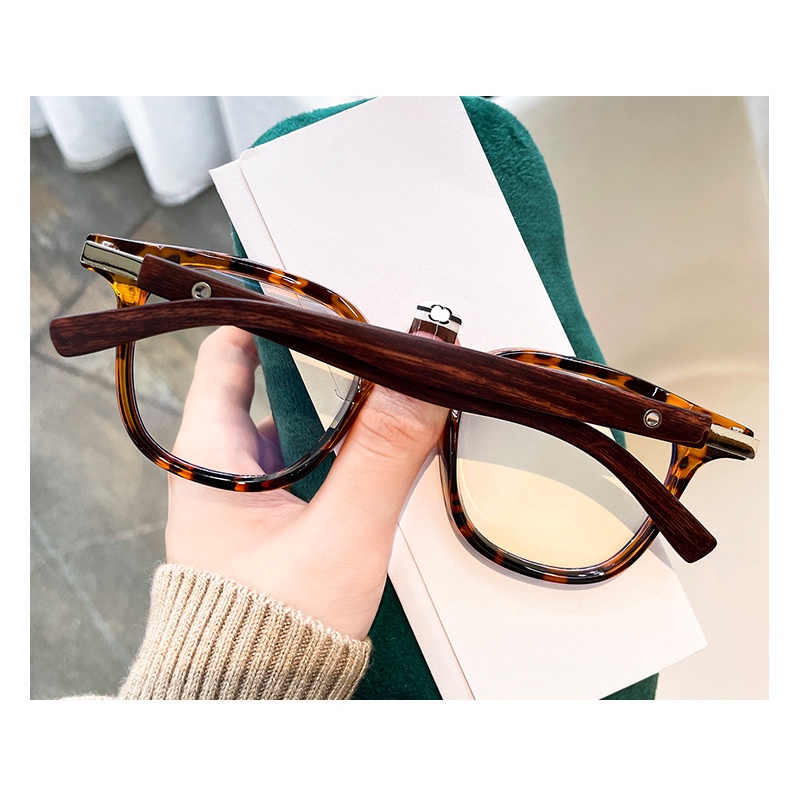 Mắt Kính Gọng Tròn TR90 Chống Ánh Sáng Xanh Bằng Gỗ Phong Cách retro Dành Cho Nam Nữ
