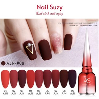 Sơn gel AS sơn móng tay gel sơn nail dùng máy hơ gel tone đỏ tươi đỏ cherry đỏ đô NAIL SUZY mã AJN 15ml
