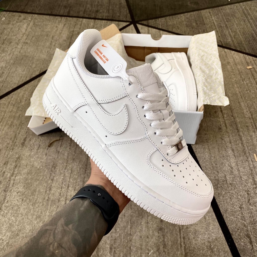 Giày AF1 trắng full, Giày Air Force 1 Full Trắng Cao Cấp độn dđế 6cm  Size Nam Nữ  Nguyễn Tình Sneaker