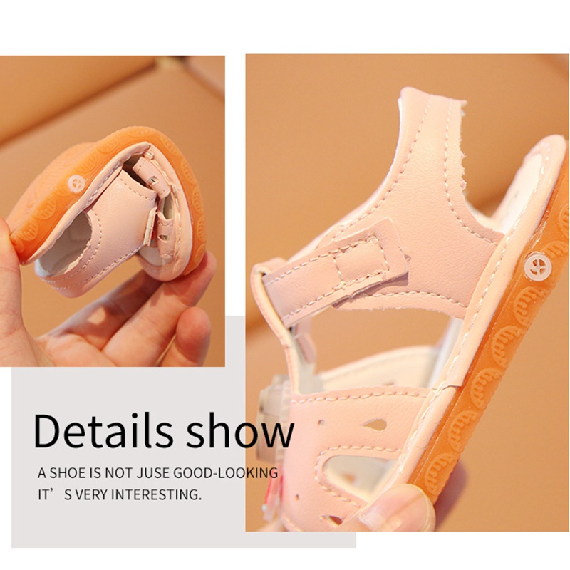 Xăng đan Đế Hình Gấu Hoạt Hình Có Đèn LED Và Âm Thanh Dành Cho Trẻ Em Tập Đi