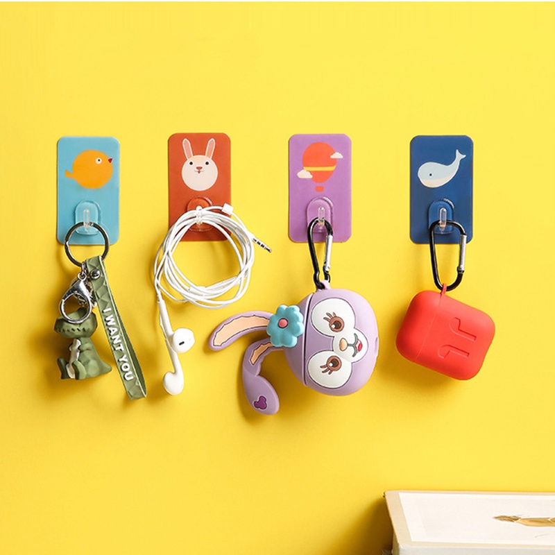 Móc Treo Đồ Dán Tường Bằng Nhựa Kiểu Dáng Hoạt Hình Dễ Thương Đa Năng