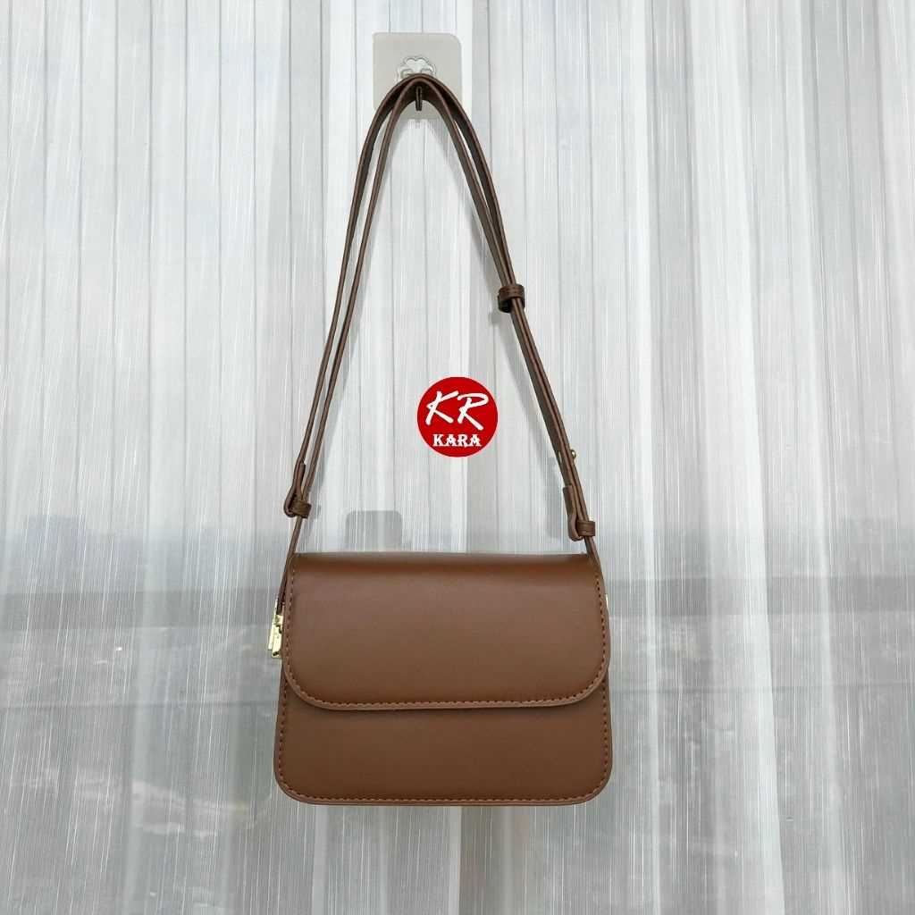 (QC loại 1) Túi đeo chéo nữ da trơn Túi đeo vai nữ KARA 471- Size19*13*6 cm, Da PU cao cấp, 3 màu lựa chọn