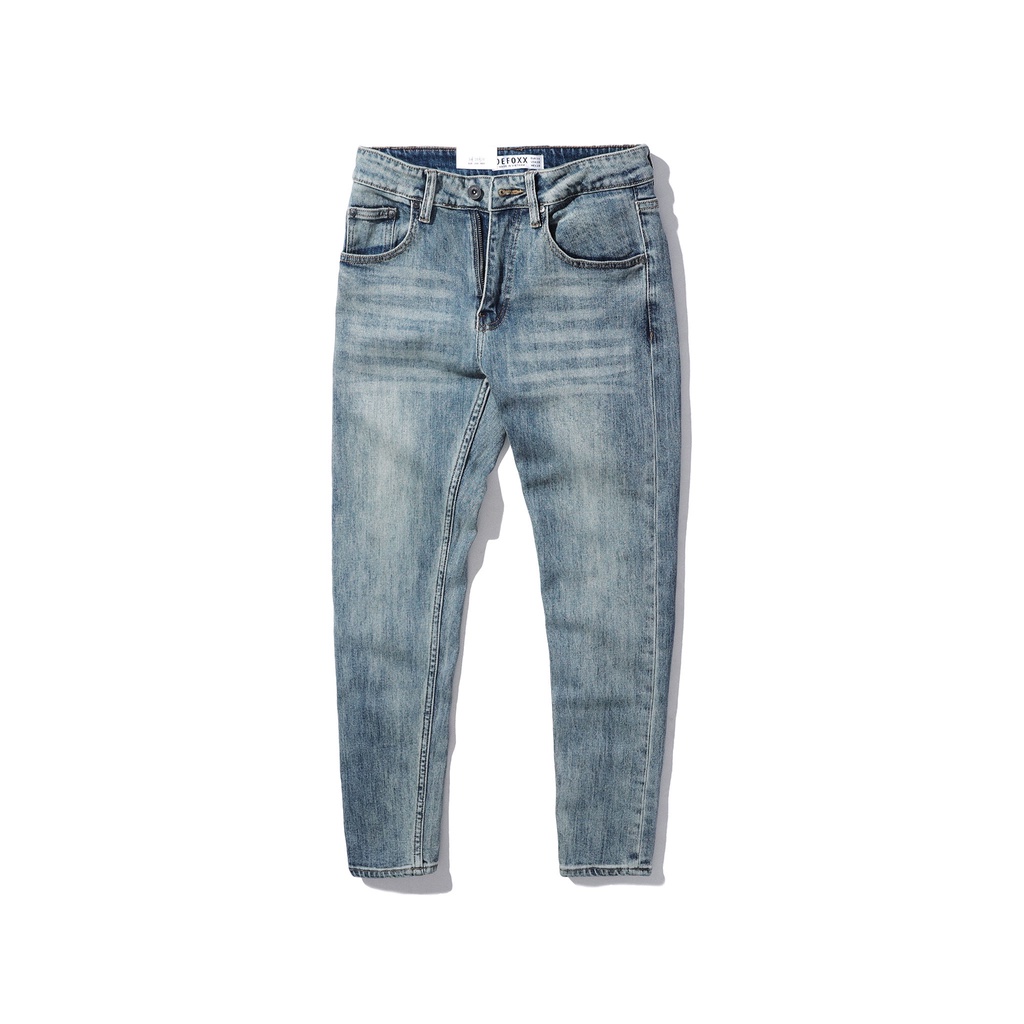 Quần jean nam, quần bò nam cao cấp slimfit DEFOXX xanh wash 230225