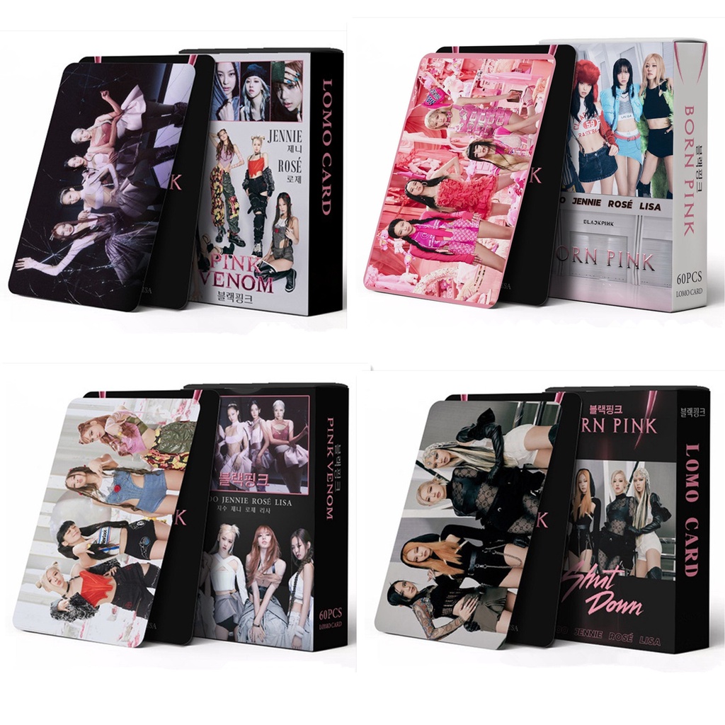 Hộp 60 Tấm Ảnh Lomo Card Black Pink VENOM Màu Hồng