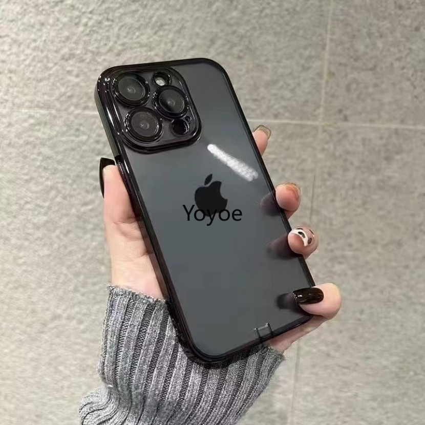 Ốp Điện Thoại gel silica Mềm Trong Suốt Mạ Điện Chống Sốc Thời Trang Đơn Giản Cho iPhone 14 13 12 11 Pro Max Plus