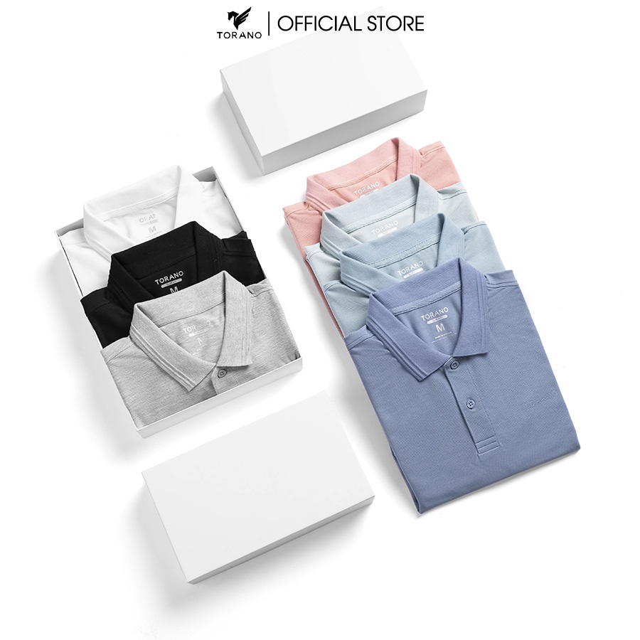 Áo Polo Nam TORANO chất thoáng khí thoải mái vải cotton trơn BASIC ESTP038