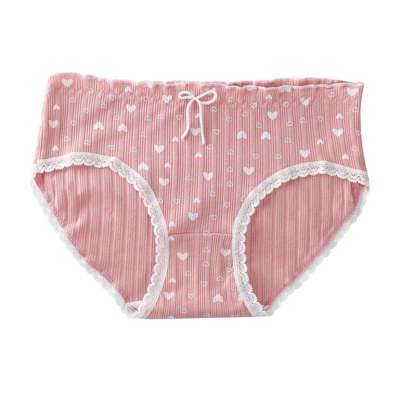 Quần Lót Cotton Nguyên Chất Thấm Hút Mồ Hôi Thoáng Khí In Họa Tiết Dễ Thương Cho Nữ