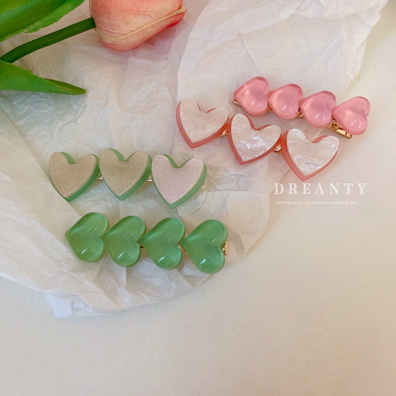 Kẹp Tóc Hai Lớp Hình Trái Tim Thời Trang Cho Nữ