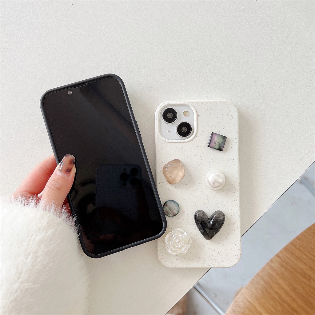 Ốp Điện Thoại TPU Silicon Mềm Chống Sốc Chống Rơi Đính Đá 3D Đơn Giản Sáng Tạo Cho iPhone 14 13 12 11 Pro Max 14 Plus