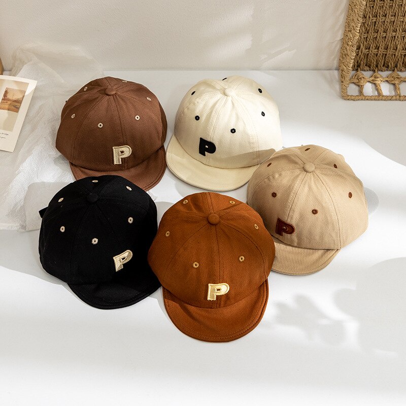 Mũ Lưỡi Trai Mềm Chống Nắng Màu Trơn In Chữ P Thời Trang Mùa Hè Cho Bé