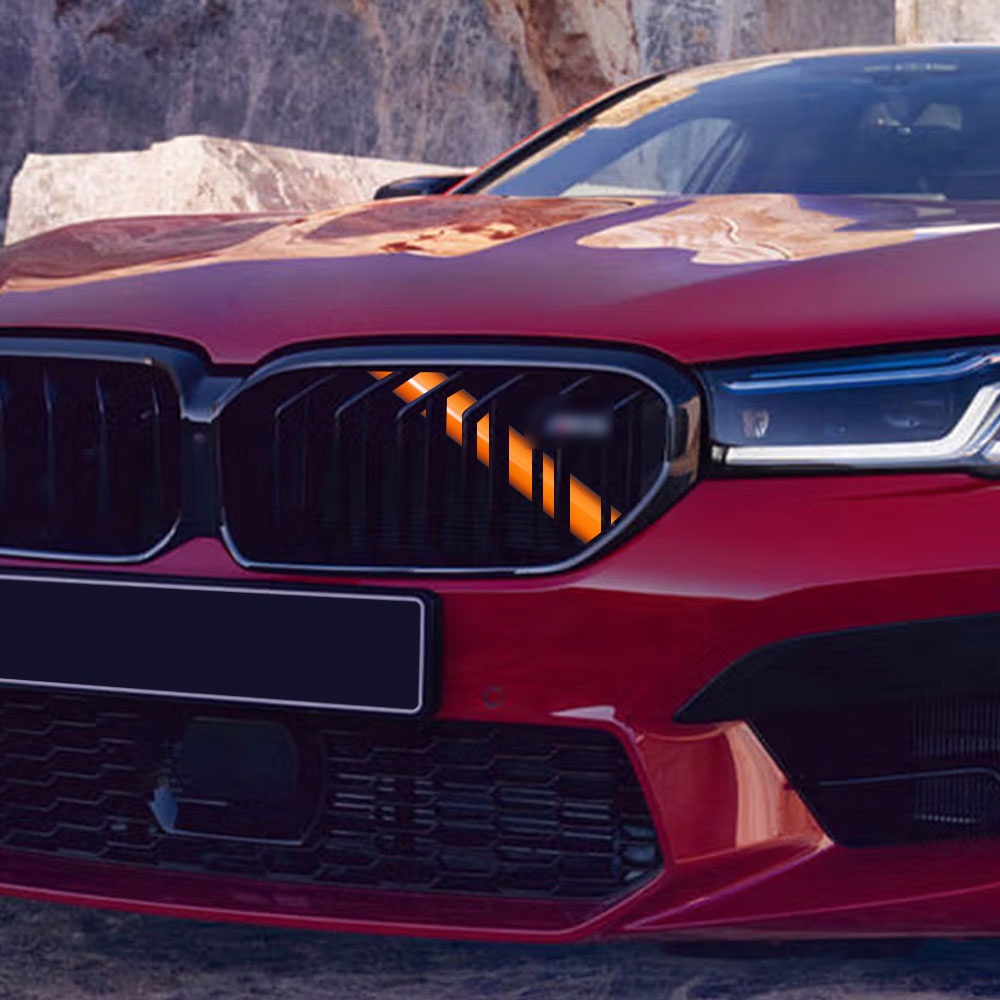 Set 2 Miếng Dán Trang Trí Lưới Tản Nhiệt Phía Trước Xe Hơi Thể Thao Bằng ABS Chống Ăn Mòn