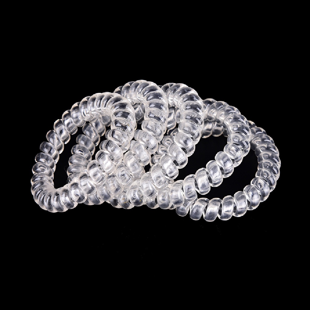 Set 5 Dây Buộc Tóc Cao Su Co Giãn Trong Suốt Cho Nữ