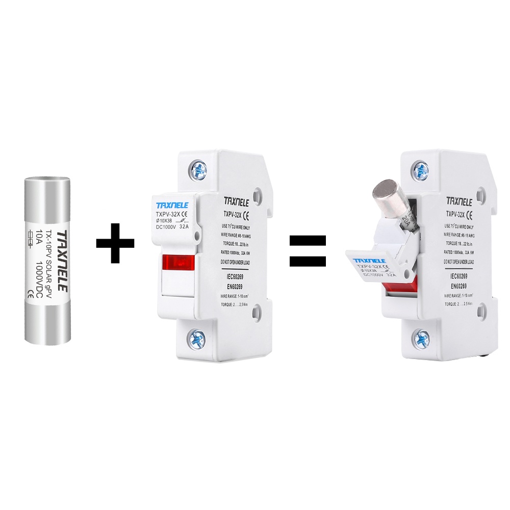 Giá Đỡ Cầu Chì Năng Lượng Mặt Trời DC 1000V PV 6A 10A 15A 20A 25A 30A DC