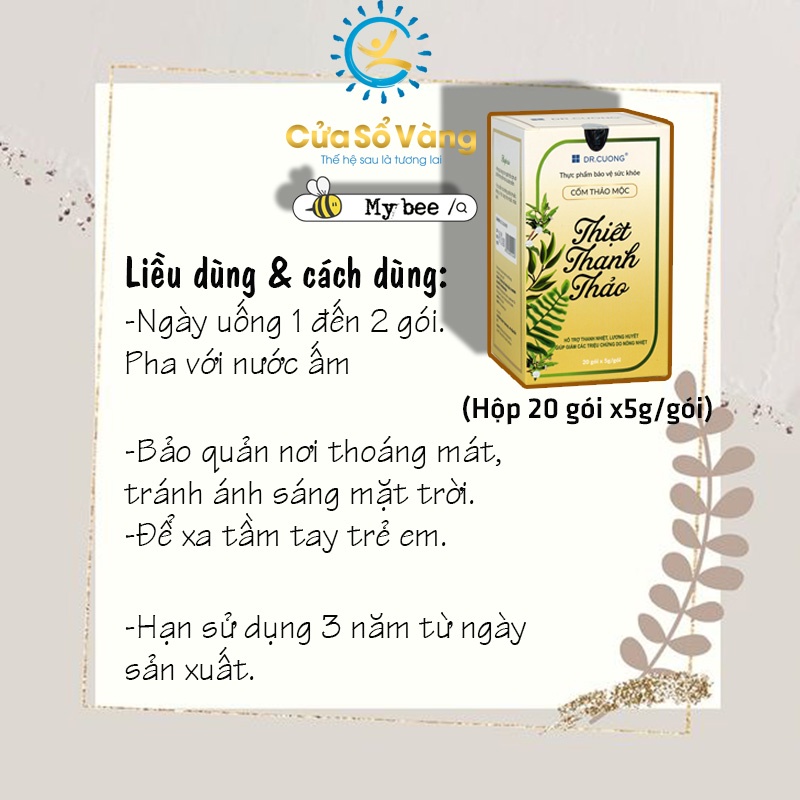 Thiệt thanh thảo Cửa sổ vàng- Cốm thảo mộc hỗ trợ thanh nhiệt, lương huyết-mybee