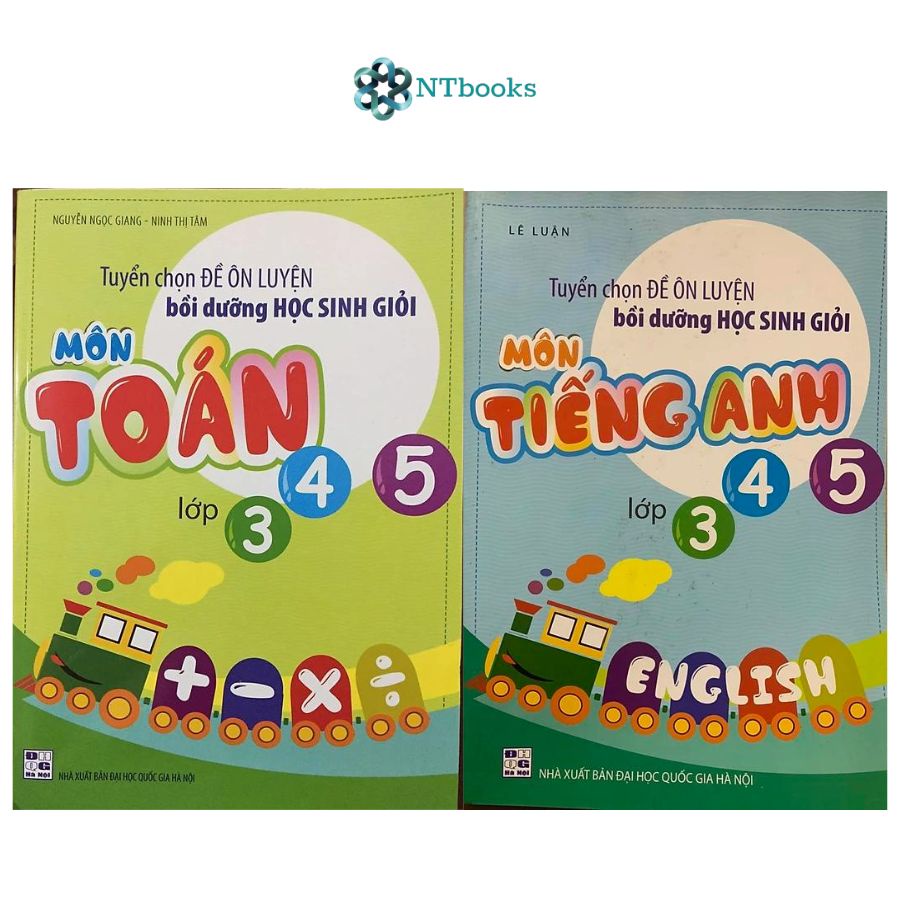 Sách - Combo Tuyển chọn đề ôn luyện bồi dưỡng học sinh giỏi lớp 3,4,5 môn Toán + Tiếng Anh