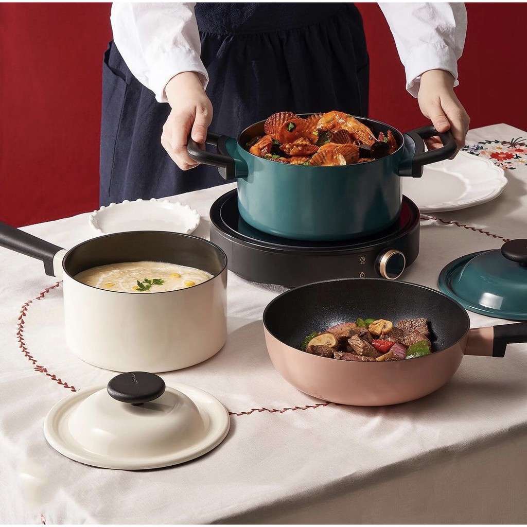 Bộ nồi chảo sâu lòng Decore LocknLock LDE1181IHS01