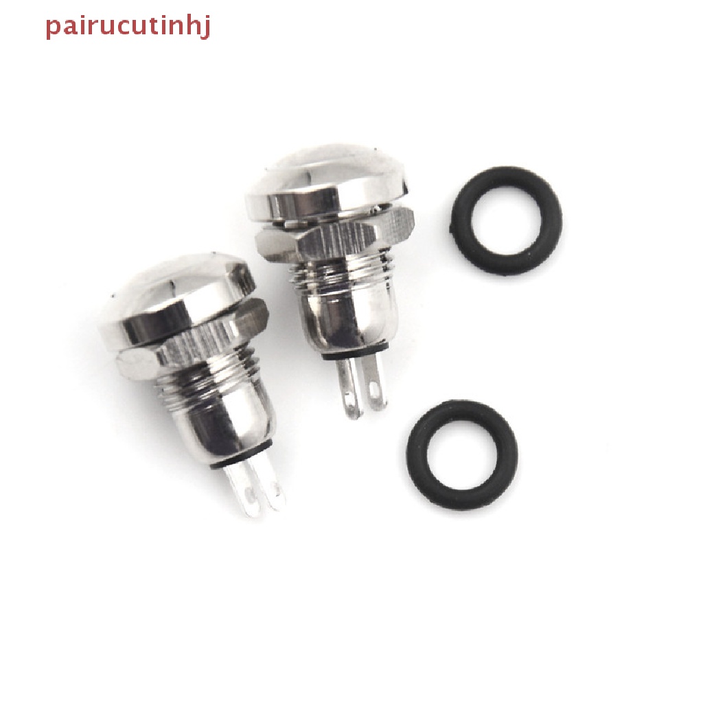 Set 2 Công Tắc Nút Nhấn Không Thấm Nước Mini 8mm Micro 2Pin Bằng Kim Loại