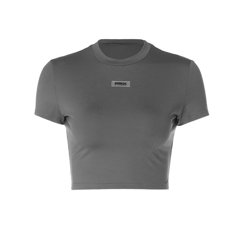 Áo Thun Croptop Tay Ngắn Dáng Ôm In Chữ Thời Trang Cho Nữ