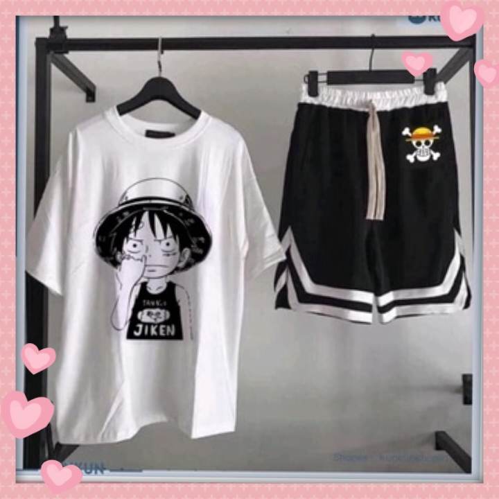 Sét bộ quần áo One piece 🎁 FREESHIP 🎁 Áo Luffy tay lỡ anime đảo hải tặc có đủ size