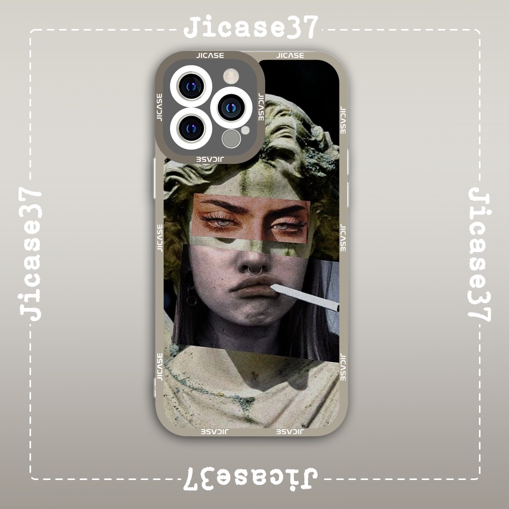 Ốp lưng iphone cạnh vuông Jicase JMcase Tượng David Aesthetic Vintage Cổ Điển x/xs/11/12/pro/max/plus/promax