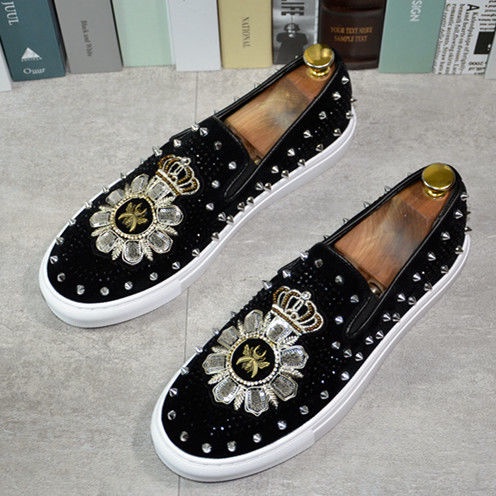 Giày Lười Đính Kim Cương Phong Cách Thời Trang Hàn Quốc 2023 Cho Nam