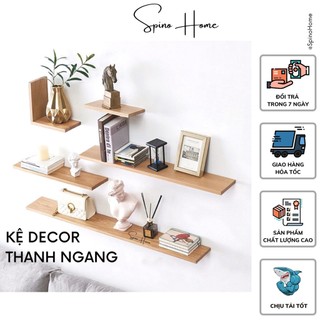 Kệ gỗ treo tường thanh ngang nhiều kích thước tặng kèm bộ phụ kiện tốt nhất decor phòng khách, phòng ngủ, bàn làm việc.