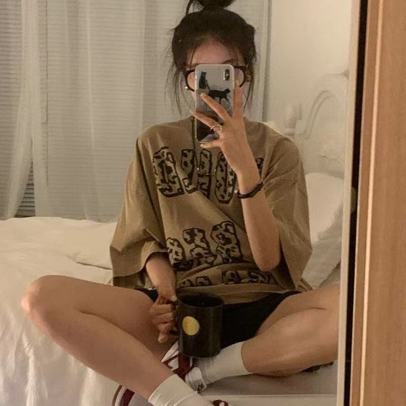 Áo thun nữ COZOK tay lỡ dáng dài rộng thời trang Hàn Quốc