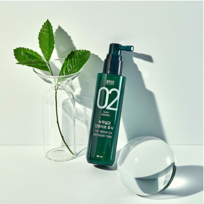 Dầu dưỡng tóc kích thích mọc tóc AMOS PROFESSIONAL The Green Tea Scalp Essential Tonic 80ml Daily Beauty Official