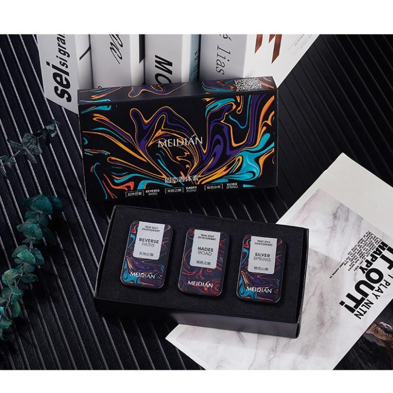 Nước hoa khô nam nữ combo 3 mùi chính hãng dạng sáp Median lưu hương 12 tiếng ngọt nhẹ thơm mát