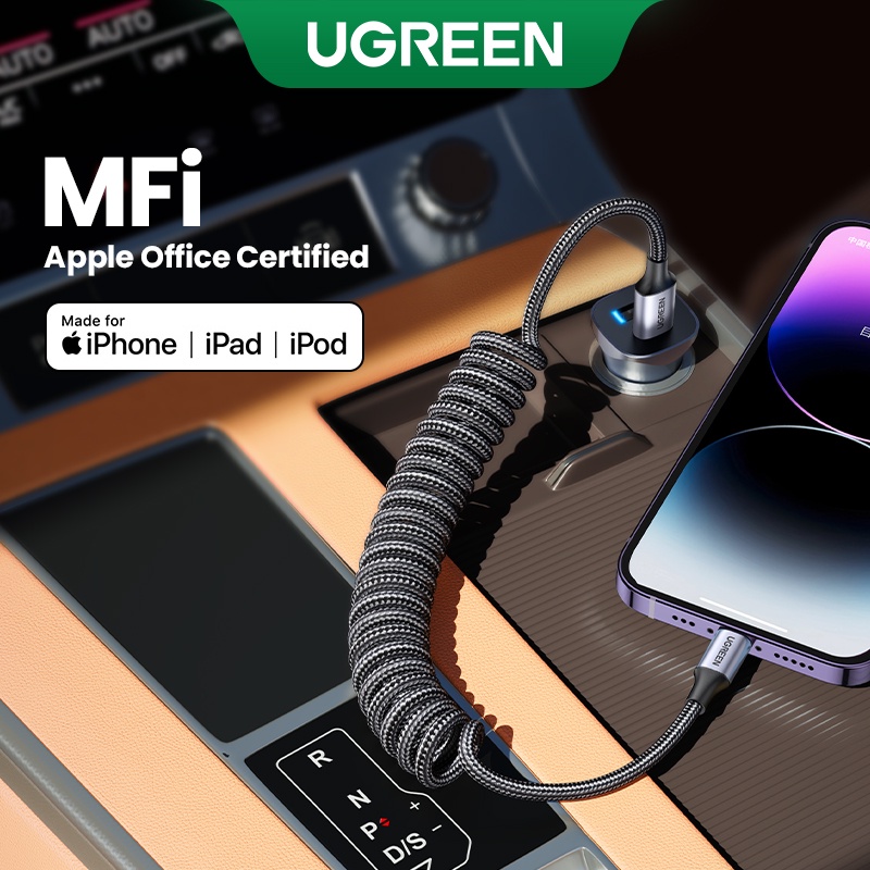 Cáp sạc USB UGREEN 1.5m 20W 3A đạt chứng nhận MFi thích hợp cho iPhone 12 13 14 Pro Max iPad mini 6/ Air/ thế hệ 9