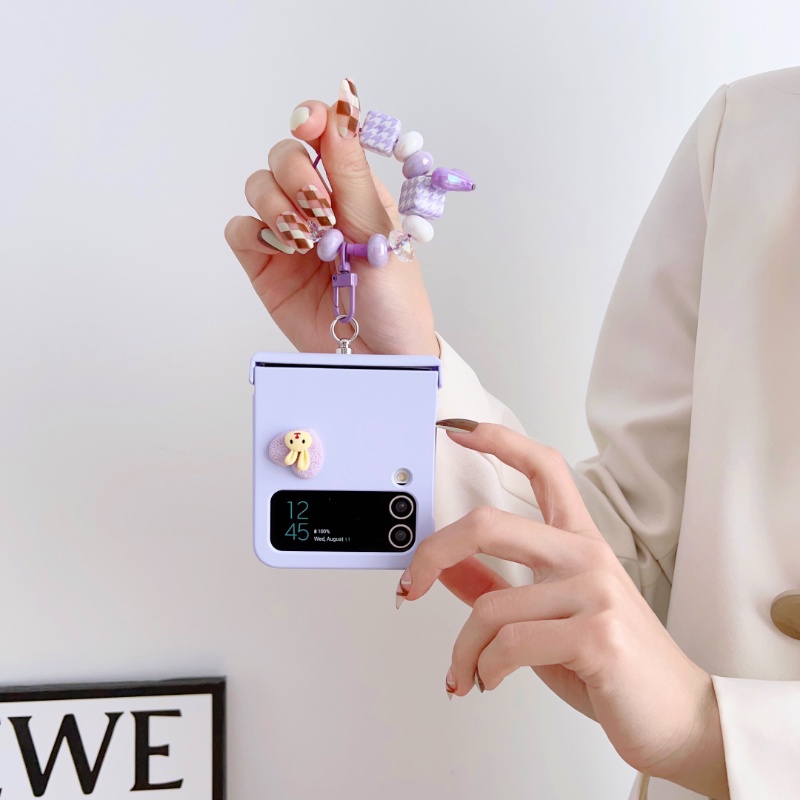 Ốp Điện Thoại pc Cứng Họa Tiết Thỏ Hoạt Hình 3 Trong 1 Cho samsung galaxy z flip 3 zflip4 flip5 5g