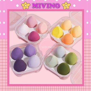 Hộp 4 mút trang điểm Mivino mút tán màu siêu xinh bông tán kem nền phấn cushion mềm mịn MT02