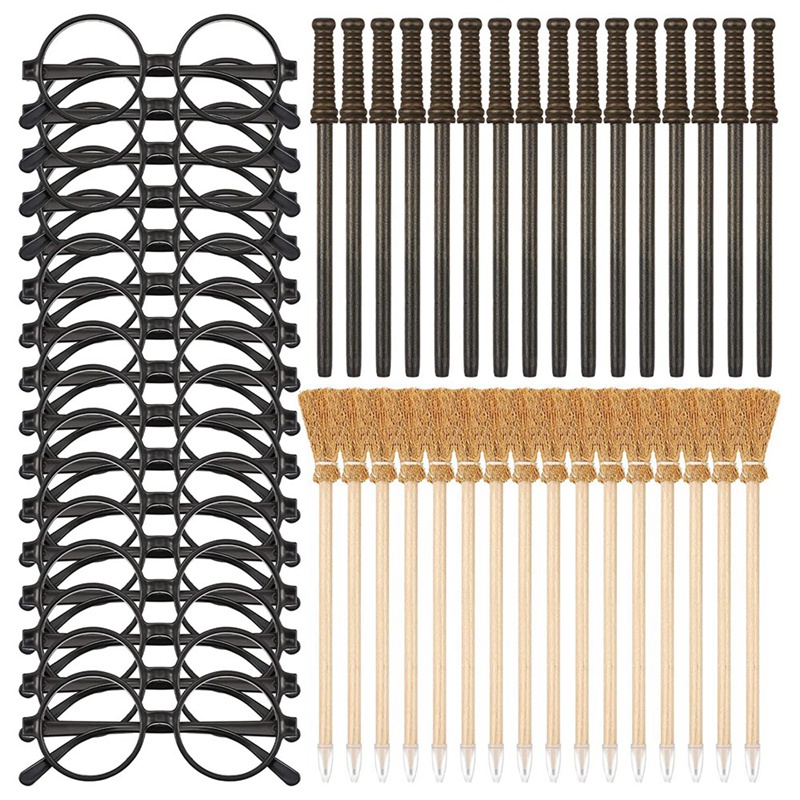 Set 48 Bút Chì Và Kính Mắt Gọng Tròn Không Tròng Phù Thủy Cho Tiệc Tùng
