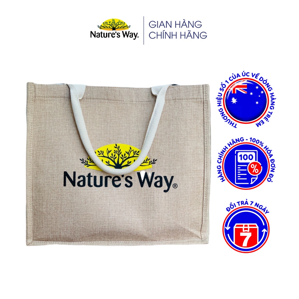 [Gift] Túi cói Nature's Way du lịch phong cách vintage, có đệm đáy