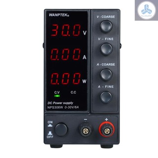 Wanptek nps306w 0-30v 0-6a switching dc power supply 3 digits display led high precision adjustable mini power supply ac 115v/230v 50/60hz voltage & current regulated dual output