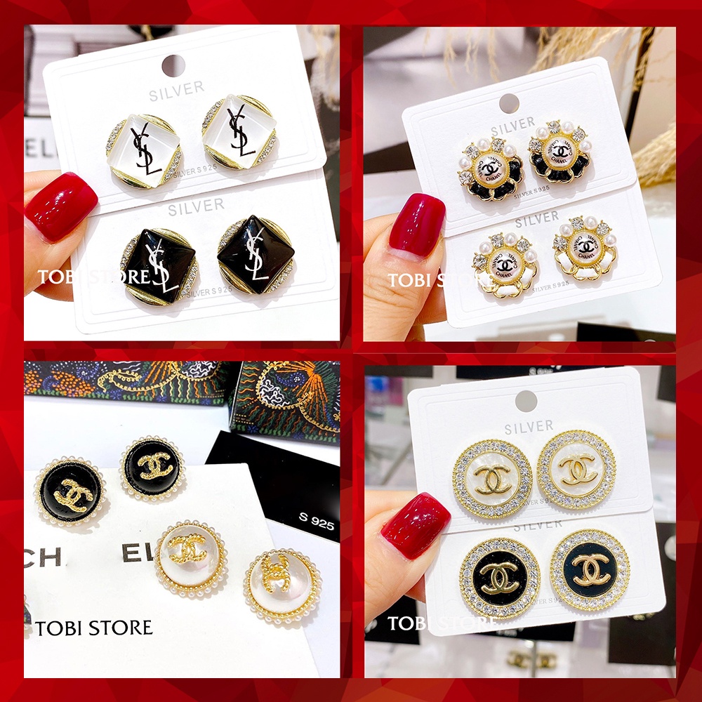 Khuyên tai thương hiệu dành cho nữ logo hãng nhiều kiểu dáng TOBI STORE