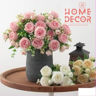 Hoa lụa nhân tạo hoa hồng cầm bó hoa trang trí đám cưới đạo cụ chụp ảnh hoa trang trí nhà hoa giả - Hanoi Decor Official