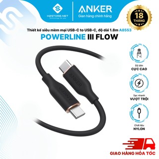 Cáp sạc anker powerline iii flow usb-c to usb-c - dài 1.8m - a8553