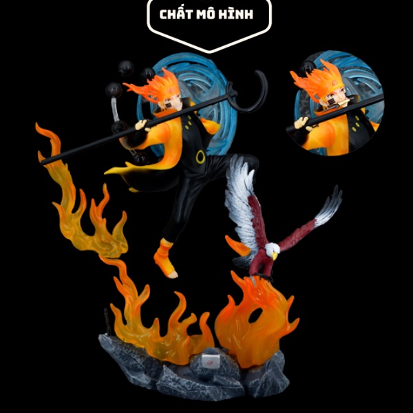 Mô hình naruto lục đạo trạng thái chiến đấu vô cùng đẹp và nét cao 28,5cm có hộp và led 2 đầu thay thế